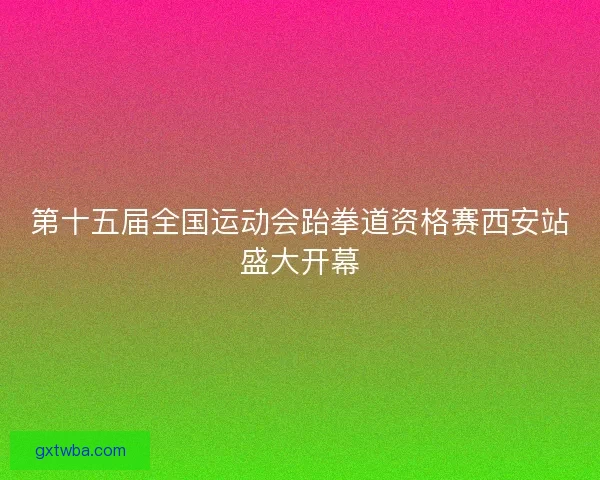 第十五届全国运动会跆拳道资格赛西安站盛大开幕