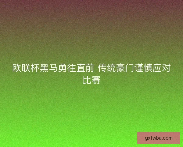 欧联杯黑马勇往直前 传统豪门谨慎应对比赛 欧联杯黑马勇往直前 传统豪门谨慎应对比赛